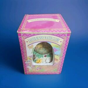 Easter Snow Globe Bunny Rabbit "Peter Cottontail" Musical Egg Spring Flowers NEW